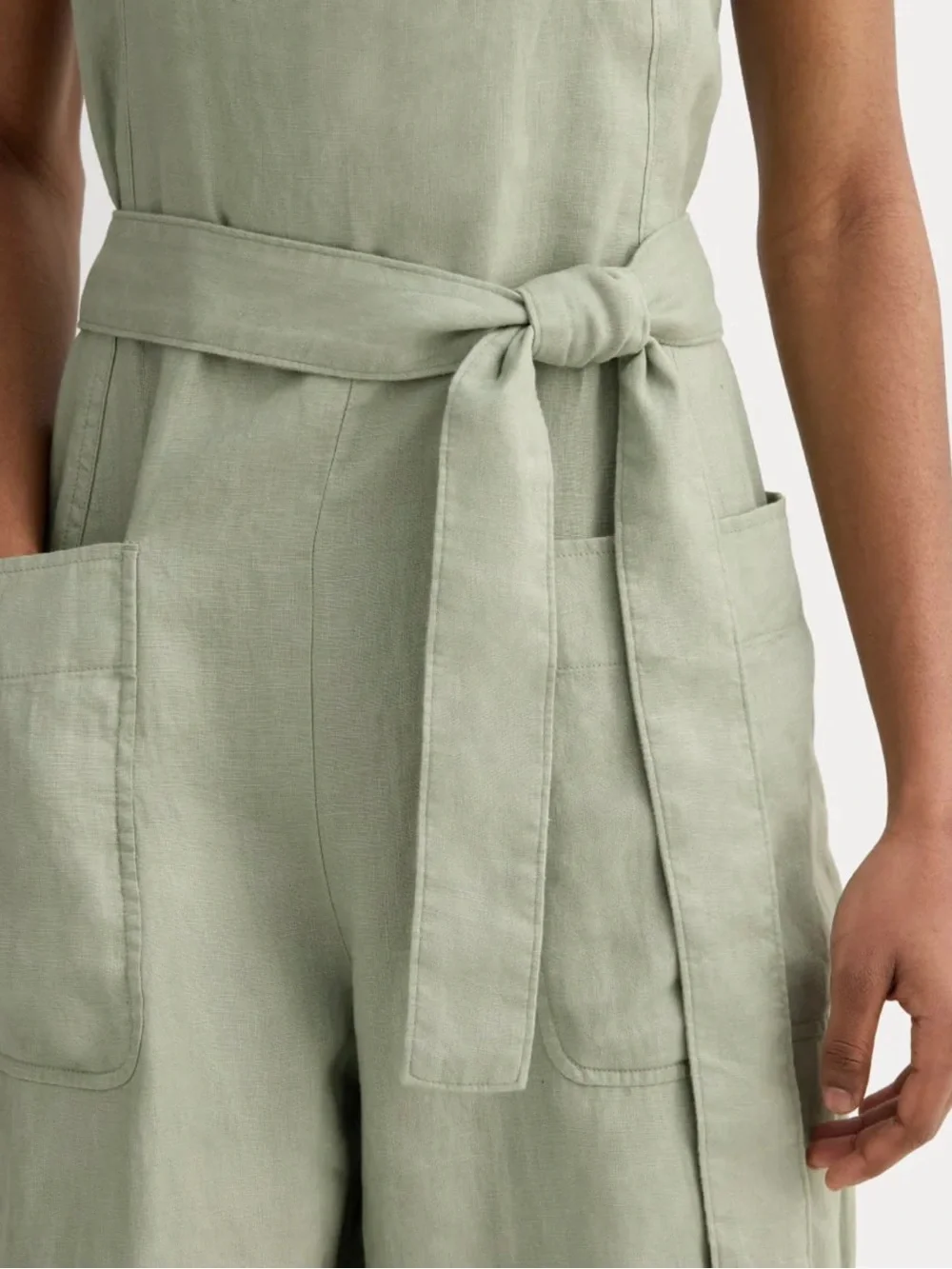 Everlane THE UTILITY COVERALL IN LINEN in Seagrass Size 8 Summer Vacation